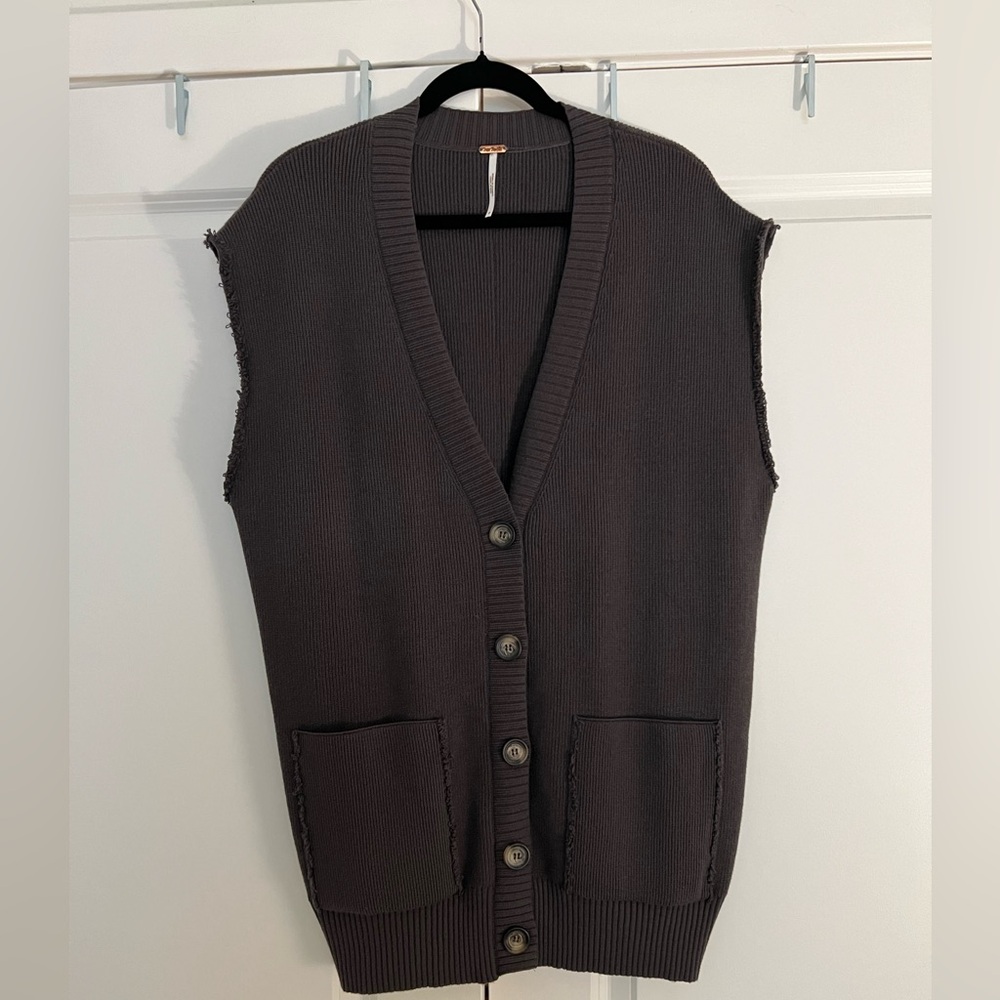 Free People Oakleigh Vest in Charcoal